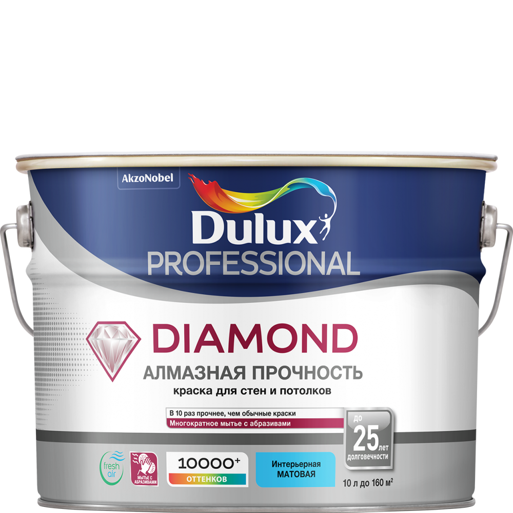 Dulux Daimond Matt / Дулюкс Даймонд Матт матовая краска повышенной изностойкости для стен и потолков